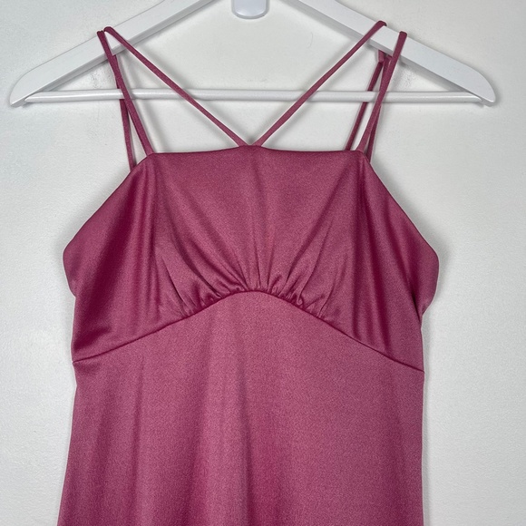 Vintage Pink Maxi Dress Empire Waist - Picture 4 of 7